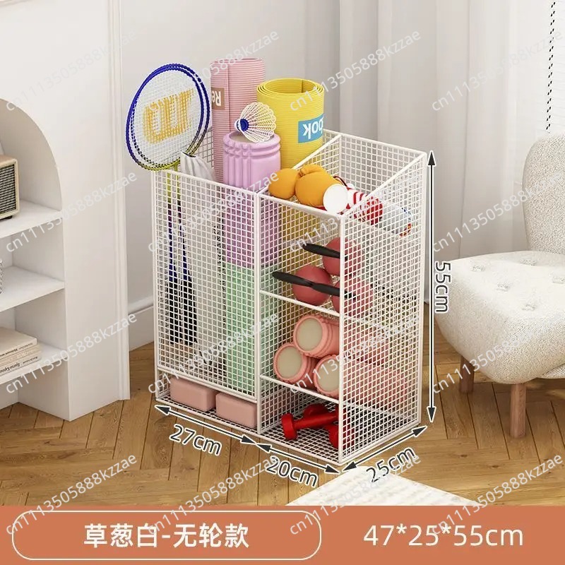 Sports Equipment For Badminton - ヨガマット収納バスケット、家庭用スポーツ・フィットネス用品収納ラック、シームベルトホイール、バドミントン・バスケットボールラック