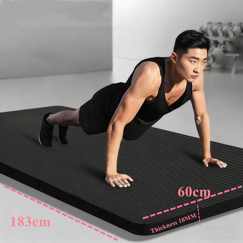 Sports Equipment For Schools - 20MM極厚ヨガ滑り止めヨガパッドフィットネスピラティストレーニング183×60cmワークアウトスポーツプランククッションジム機器ワイドフォーム