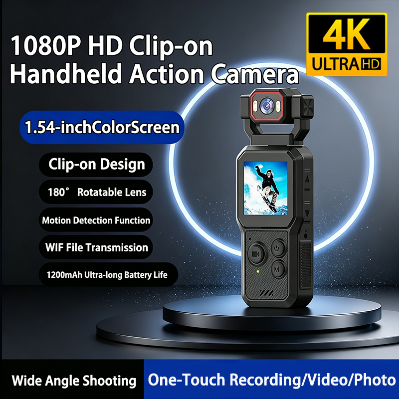 Sports Equipment In Chinese - 1.54インチCMOSセンサーと32GB TFカード搭載、USB充電対応の4Kスポーツカメラ180 ° 回転式スポーツカメラ