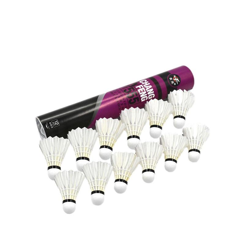 Sports Equipment For Badminton - ナチュラルダックフェザーバドミントンシャトルコック、ホワイトフェザーボール、トレーニング、スポーツ、練習用品、ロットあたり12個