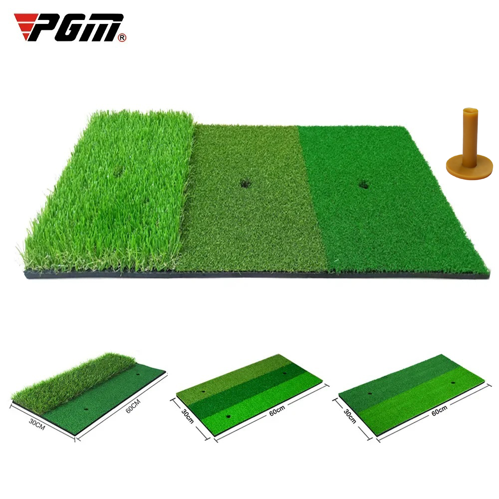 Golf Putting Mat - PGM ゴルフヒッティングマット屋内屋外ミニ練習耐久性のある PP 草パッド裏庭エクササイズゴルフトレーニング補助具 TEE DJD003