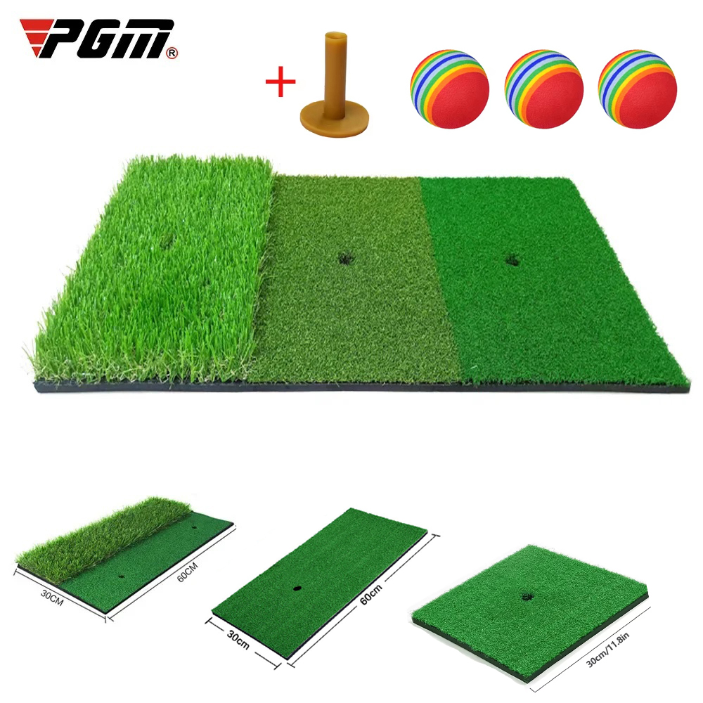 Golf Putting Mat - PGMゴルフヒッティングマット人工芝ゴルフヒッティングトレーニング補助具ゴルフティー練習用ゴルフ