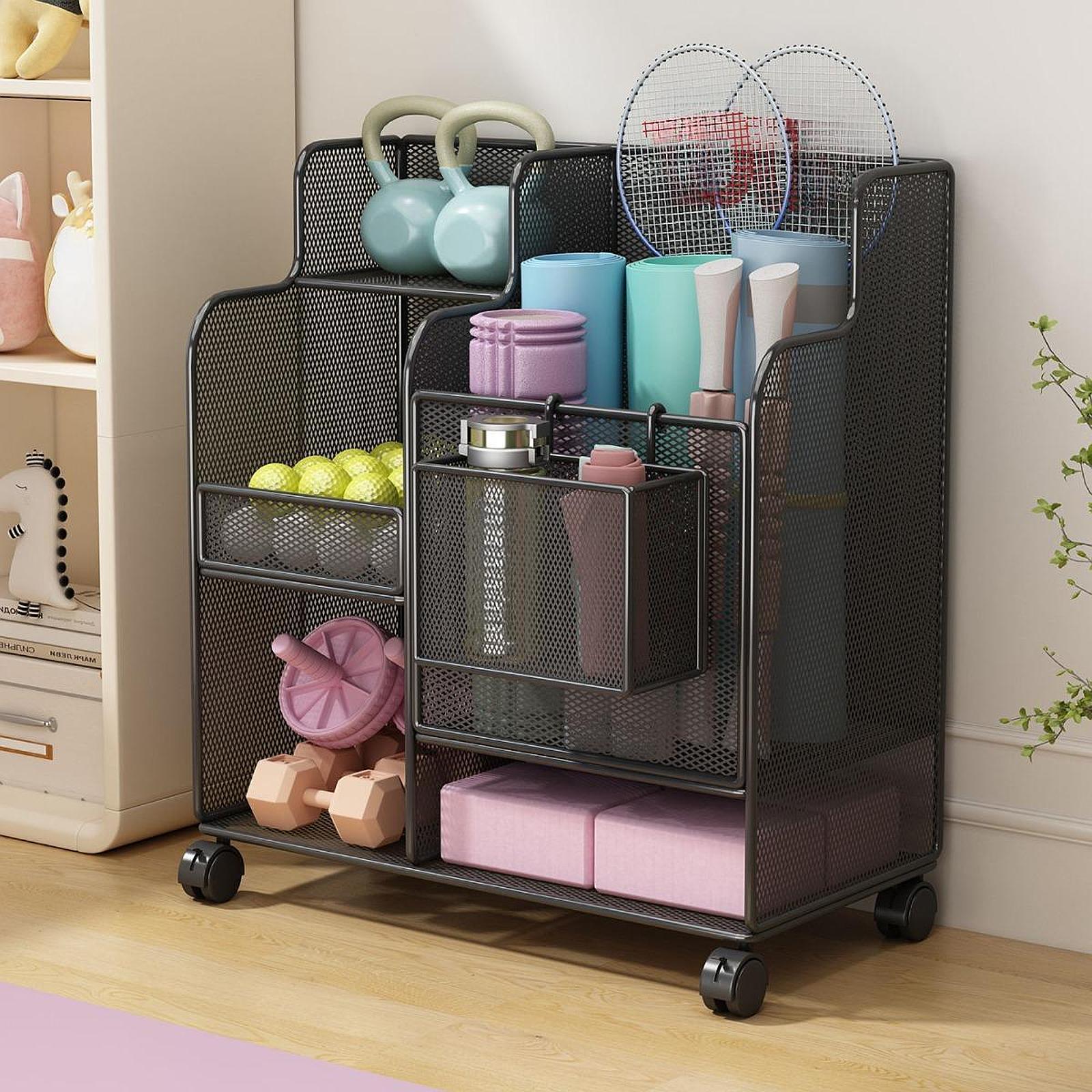 ガレージ整理カート　縦型ヨガマット収納ラック（ホイール付き） - Sports Equipment Cart On Wheels のレビューと価格