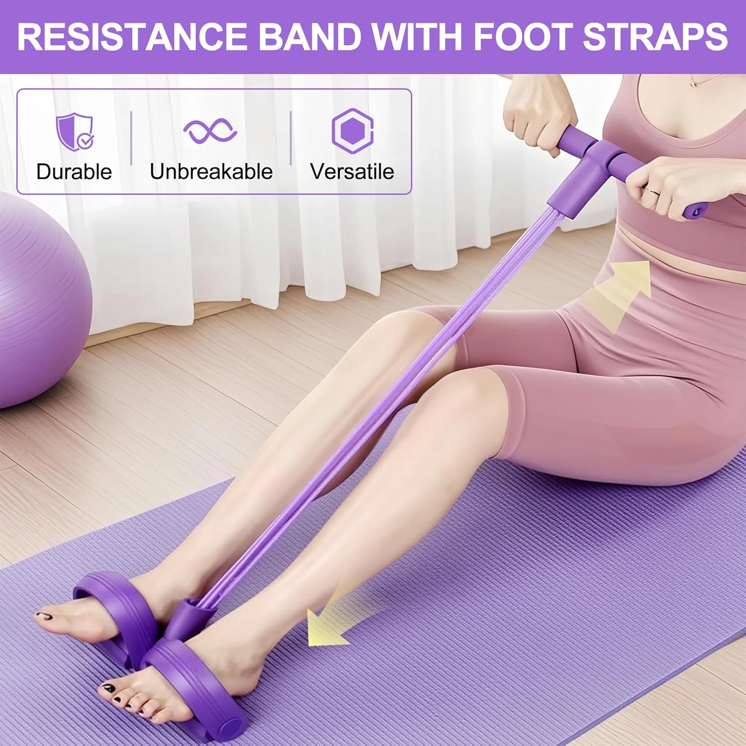 4チューブペダル抵抗バンド多機能テンションロープ弾性ヨガプー - Sports Equipment Near Me のレビューと価格