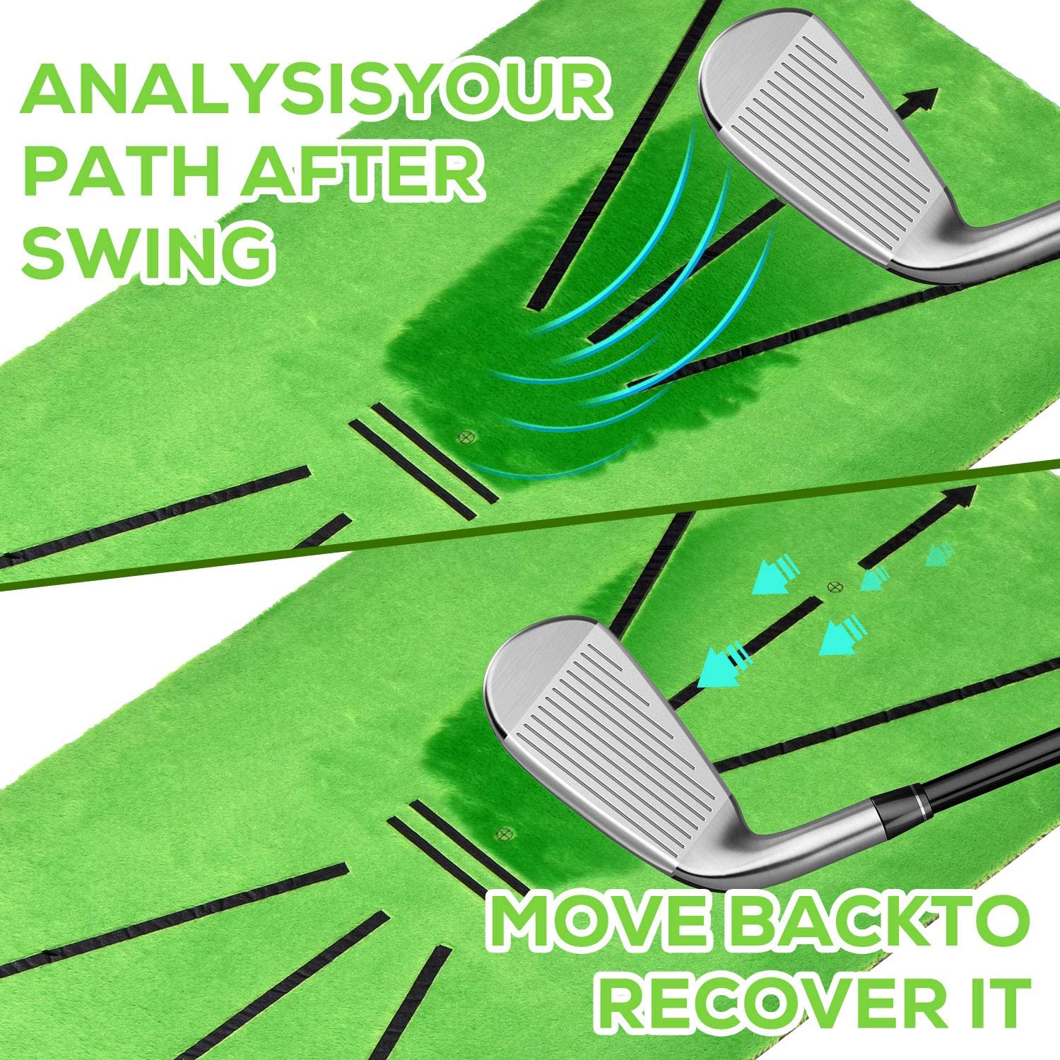 指向性ゴルフスイングトレーニングマット、スイングトラック練習 - Golf Putting Mat のレビューと価格