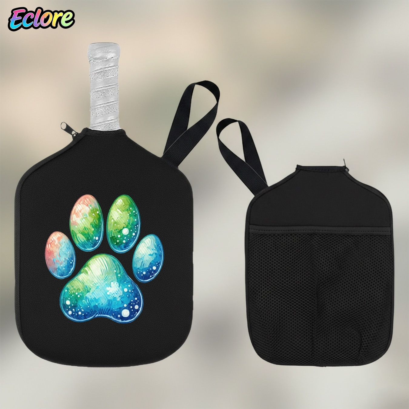水彩グラデーション猫の足跡ピックルボールパドルバッグジッパー - Sports Equipment Outdoor Storage のレビューと価格