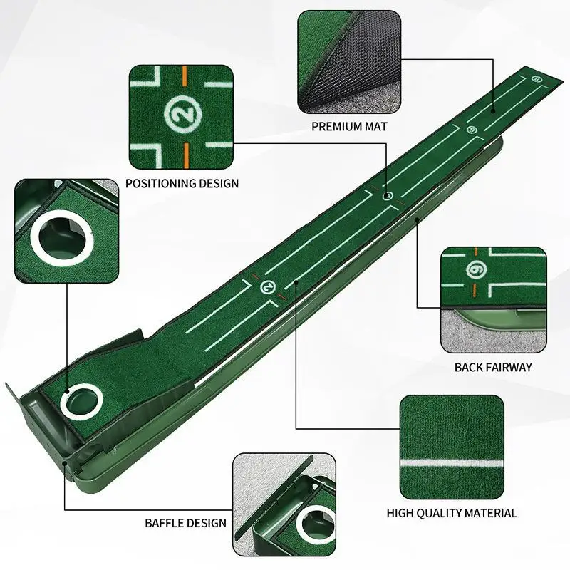 ポータブルミニゴルフグリーンパターマット、屋内および屋外の練 - Golf Putting Mat のレビューと価格