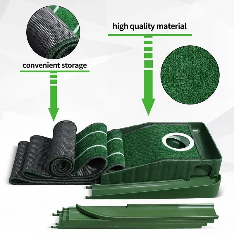 ポータブルミニゴルフグリーンパターマット、屋内および屋外の練 - Golf Putting Mat のレビューと価格