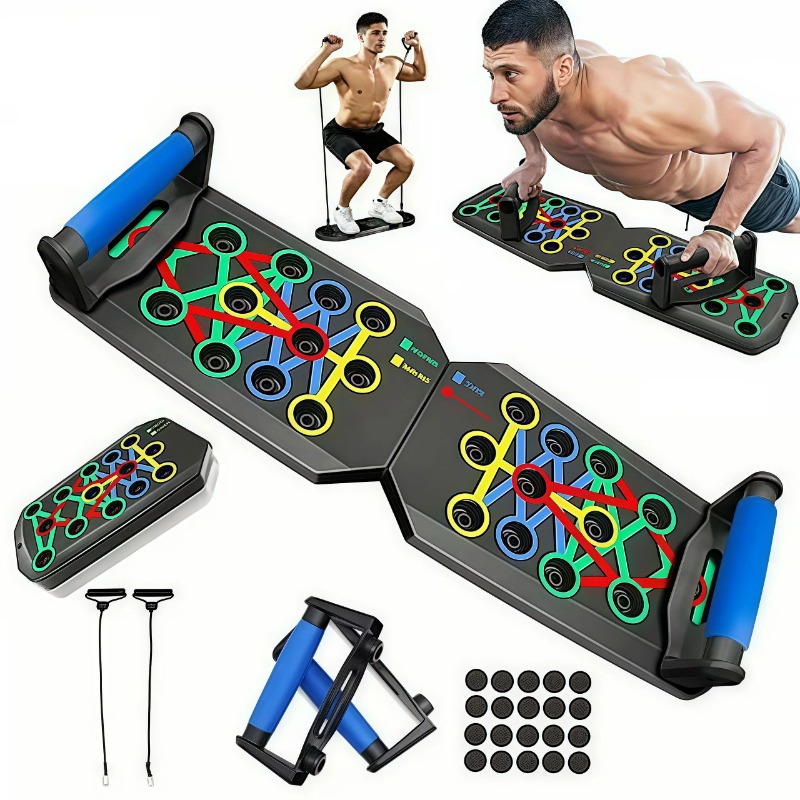 抵抗バンド付き折りたたみ式プッシュアップボード、多機能プッシ - Sports Equipment Near Me のレビューと価格